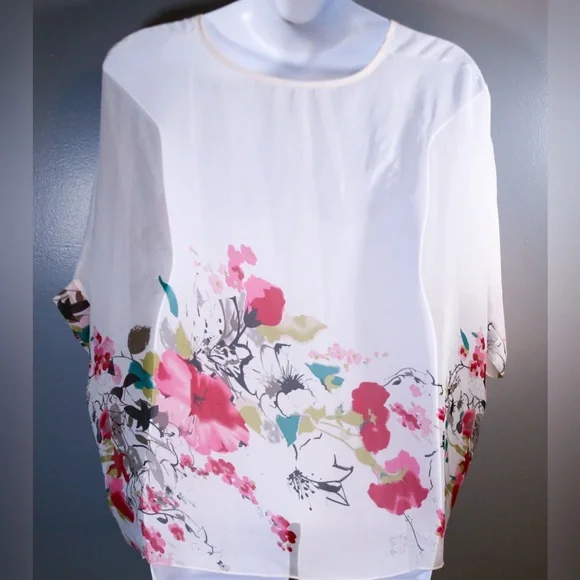 Women's Half Sleeve Blouse Dolman Chiffon Tops Oversized - Picture 5 of 9